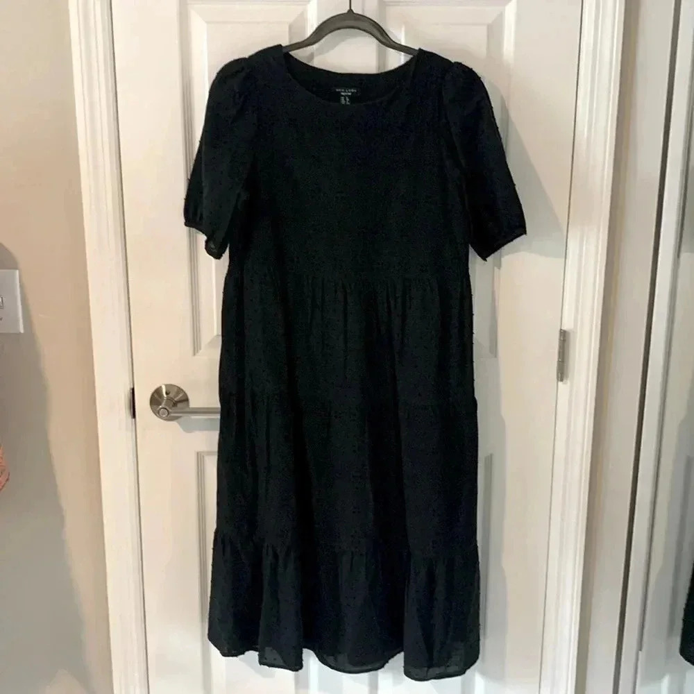 New Look cotton eyelet short sleeved midi dress size 4 petite